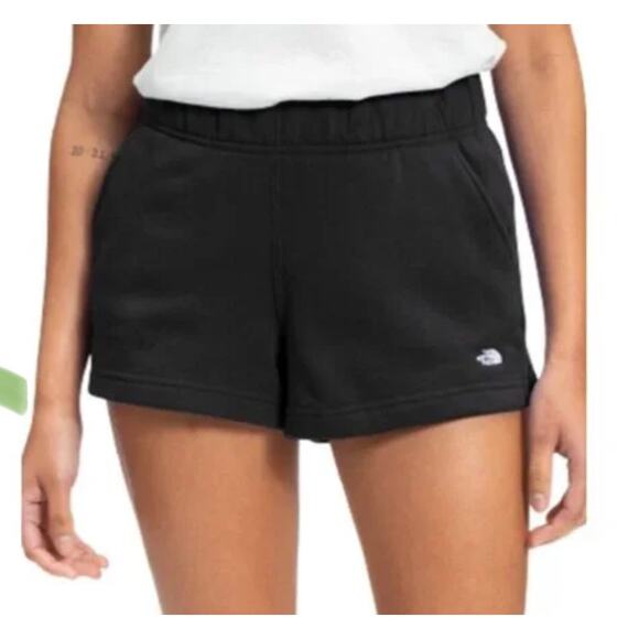 The north face black cozy fleece shorts w pockets black size large - Picture 1 of 5